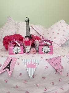Paris Party supplies in pink and black